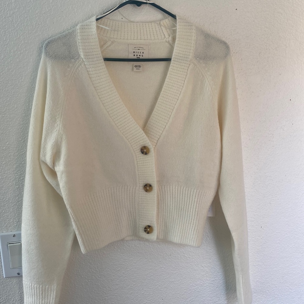 Billabong paired up cardi off white size s/8 NWT